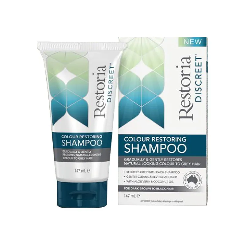 New Original Restoria Discreet Colour Restoring Shampoo Care 147ml Reduce Grey Hair for Men and Women 1