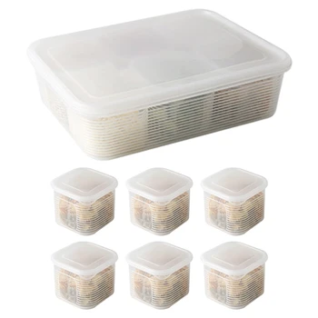 

Food Storage Organizer Box Set Refrigerator Fresh-keeping Box with Lids for Fridge Cabinet Desk JS22