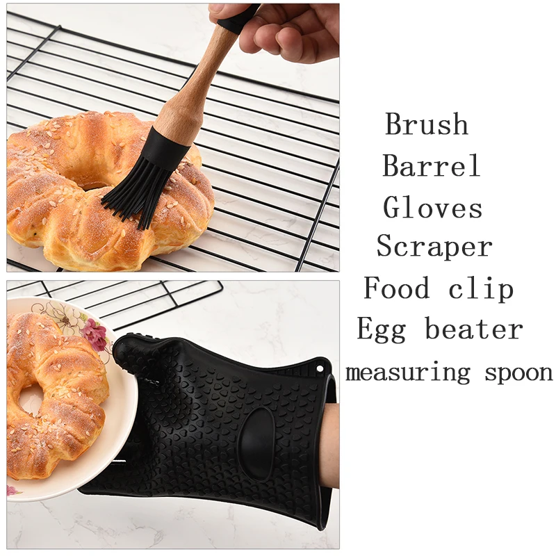 Silicone Wood Turner Spatula Brush Scraper Pasta Gloves Egg Beater Kitchen Accessories Baking Cooking Tools Kitchenware Cookware kitchen utensils