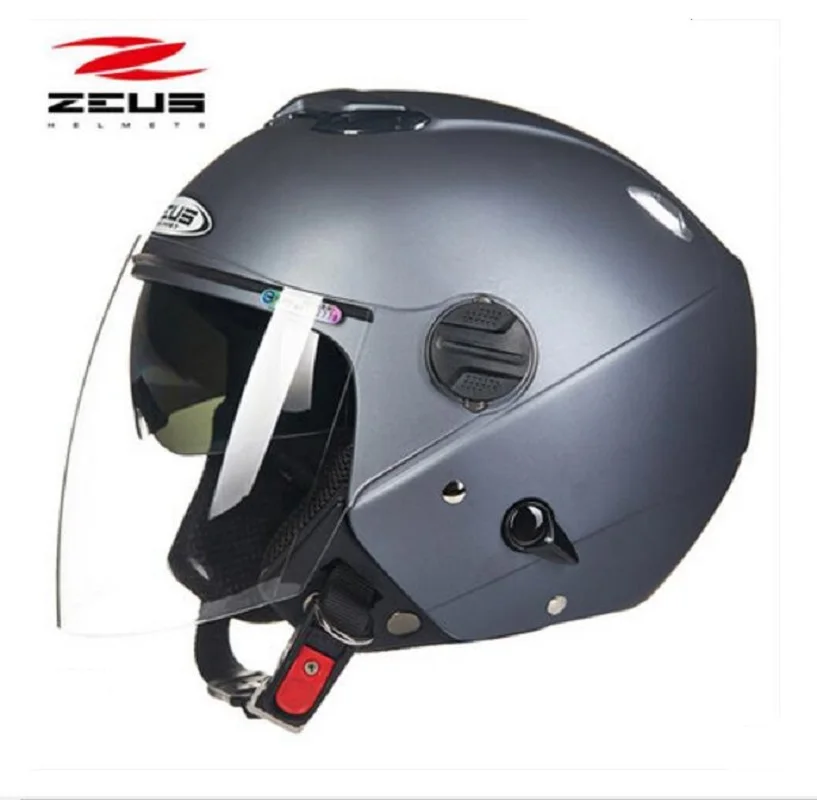 Новинка ZEUS двойные линзы мотоциклетный шлем ZS-202FB ABS Половина лица 3/4 защитные мотоциклетные шлемы внутренние солнцезащитные очки с PC козырьком