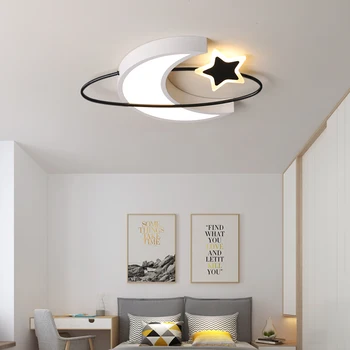 

Chandelierrec Modern Kids Room LED Ceiling Lights AC85~265V ceiling fixtures for baby bedroom moon type dimming ceiling lamp