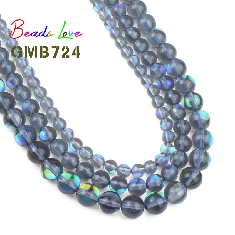

Natural Gray Austrian Crystal Quartz Round Beads For Jewelry Making Glitter MoonStone 6 8 10mm Diy Bracelet Necklace 15 Inch