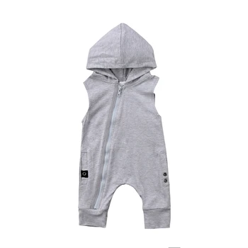 

Pudcoco Fast Shipping New Casual Baby Boys Girl Clothes Infant Hooded Sleeveless Romper Jumpsuit Clothes Outfits
