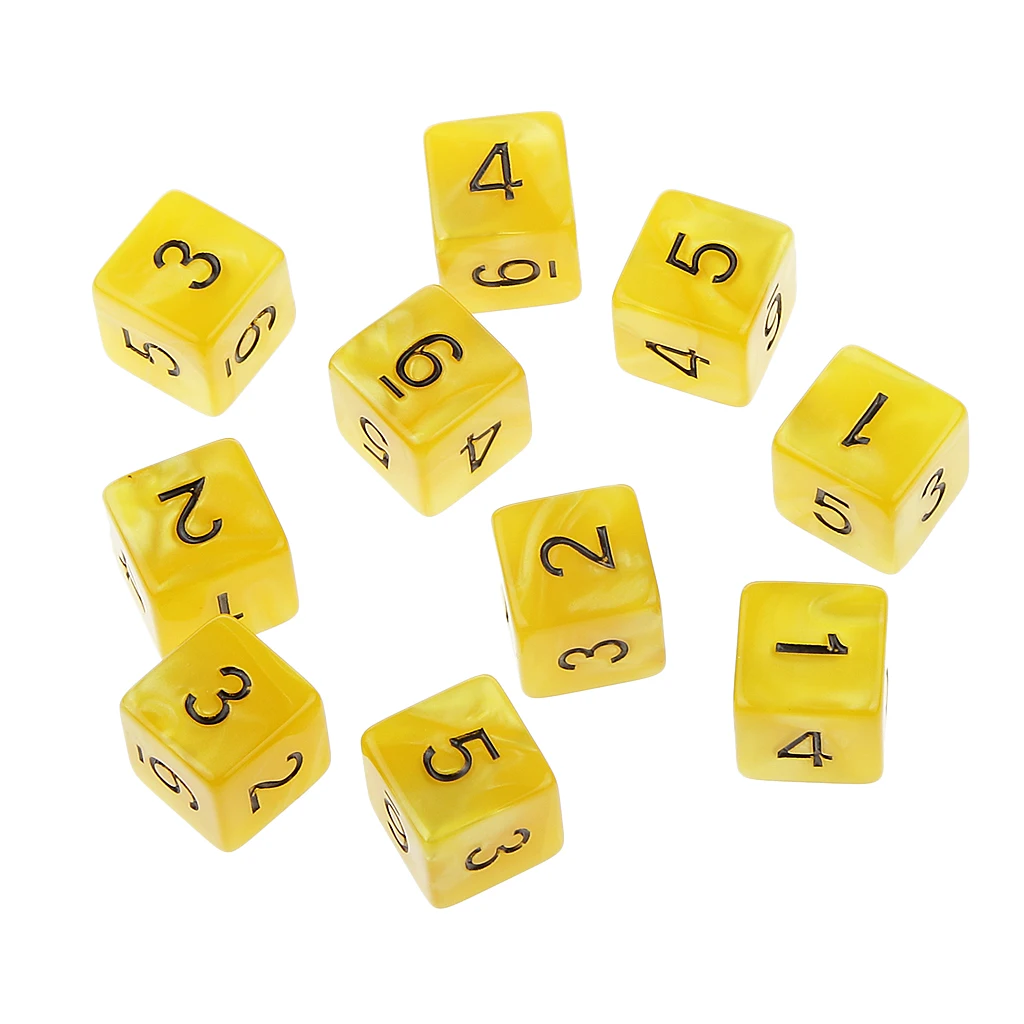 Pack Of 10pcs Dungeons D&D Role Playing Games Multi-sided D6 D10 D12 D20 Dices