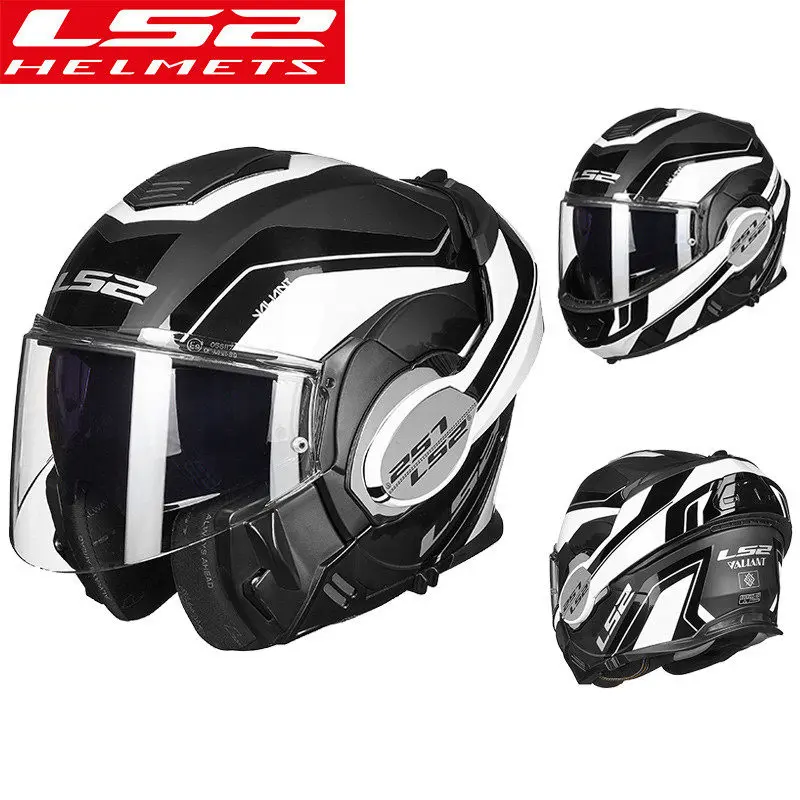 Аутентичный LS2 FF399 Полнолицевой мото rcycle шлем флип-ап двойной козырек носить очки дизайн ECE хромированный cascos de moto шлем - Цвет: 8