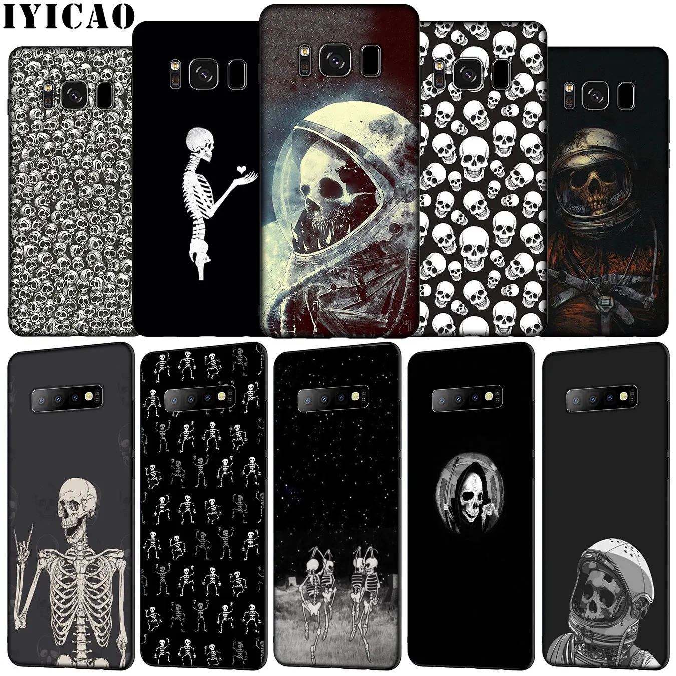 Мягкий чехол для телефона IYICAO с изображением скелета Samsung Galaxy S20 Ultra S10e S9 S8 Plus S6 S7 Edge