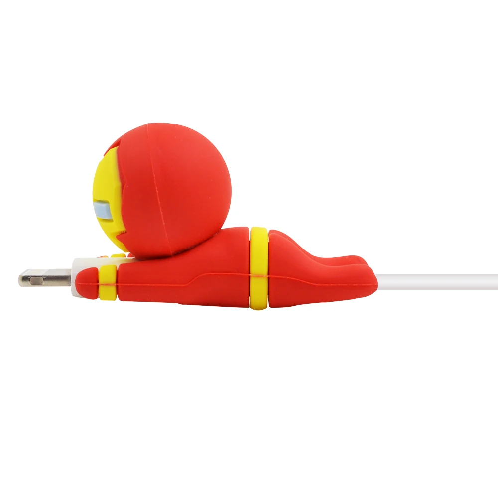 CHIPAL мультяшный кабель протектор животных укусы для iPhone USB провода моталки Chompers Органайзер супергерой Русалка милый держатель для укуса - Цвет: Irron Men
