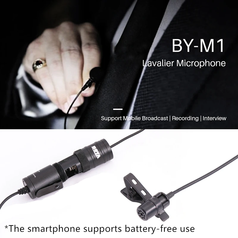 BOYA-BY-M1-Lavalier-Audio-Video-Microphone-Clip-On-Condenser-Mic-Recorder-for-iPhone-X-8 (2)