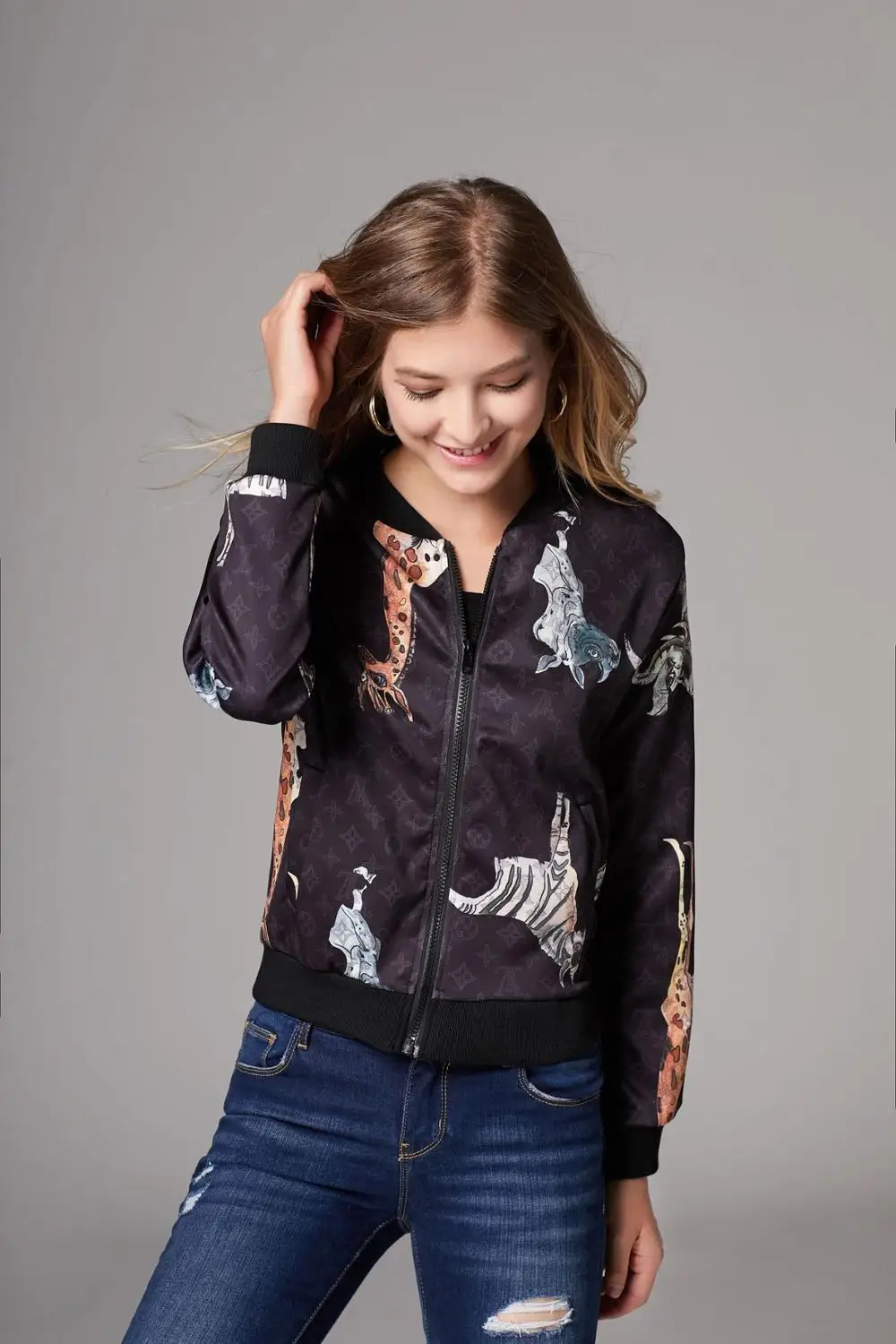 discounted  2019 New Winter Autumn Women Long Sleeve Jackets Coats Fashion Causal Ladies Prints High Quality Ja