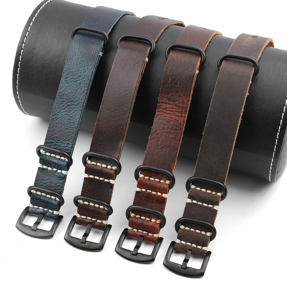 Cowhide Strap Genuine Leather Watchband 20mm 22mm 24mm Vintage Strap for Men Women Wristbands Watch Replacement