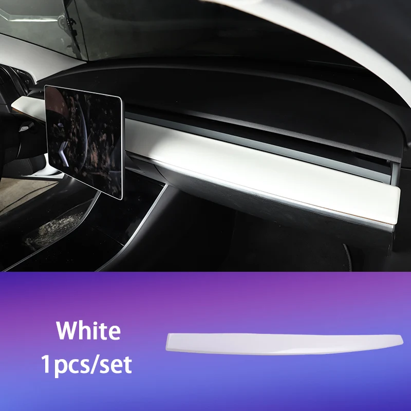 Центральная боковая Накладка для Tesla модель 3 аксессуары/автомобильные аксессуары модель 3 tesla три tesla модель 3 карбон/аксессуары - Название цвета: White  1pcs