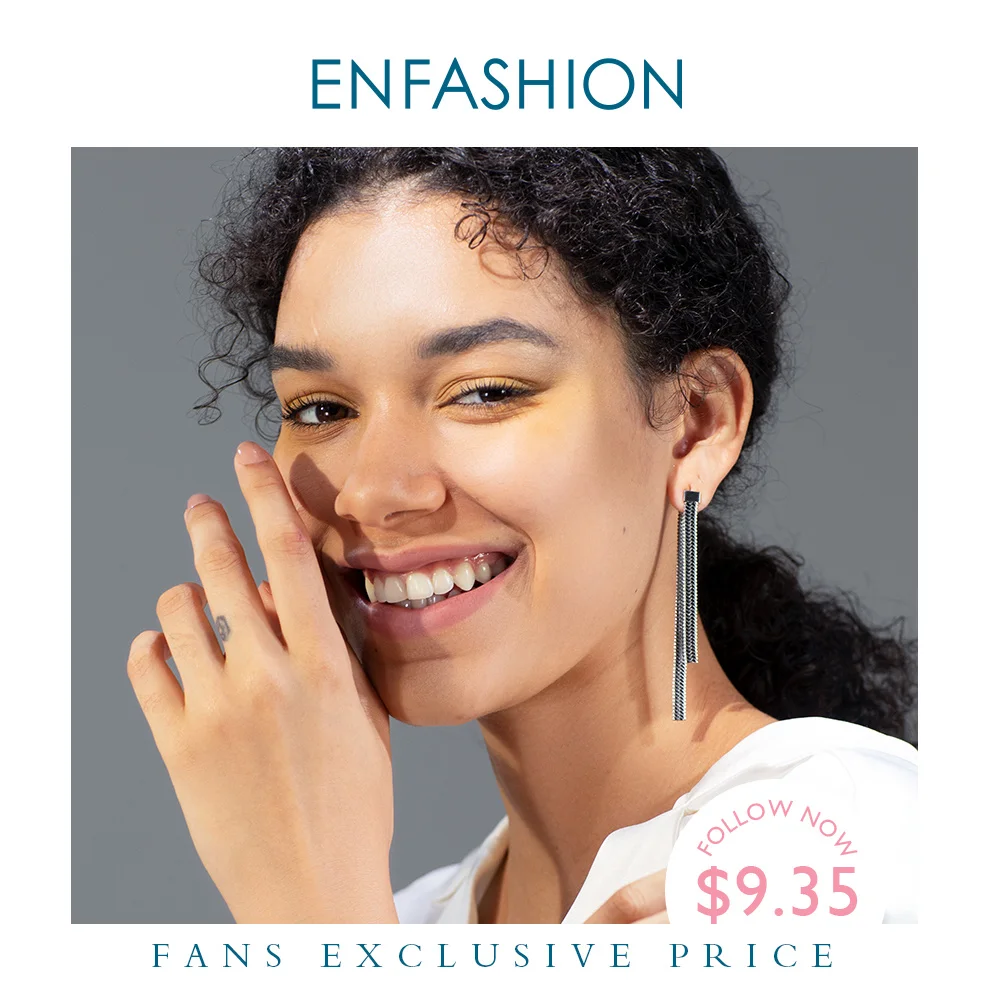 Женские Висячие серьги ENFASHION длинные висячие из нержавеющей стали модные