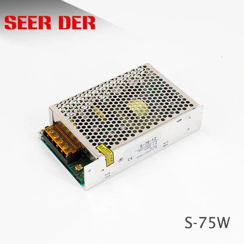 S-75-24 24v 75w 3a CCTV камера/светодиодные ленты/лифт источник питания 230vac до 24vdc с CE
