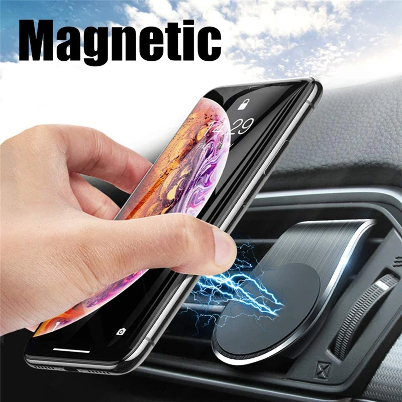 L Form Metall Magnetische Clip In Auto Telefon Halter Stehen für IPhone  Xiaomi Auto Air Vent Magnet Faul Navigation Halterung zubehör