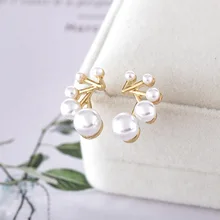 Fashion web celebrity temperament pearl earring personality contracted senior stud earrings jewelry accessories