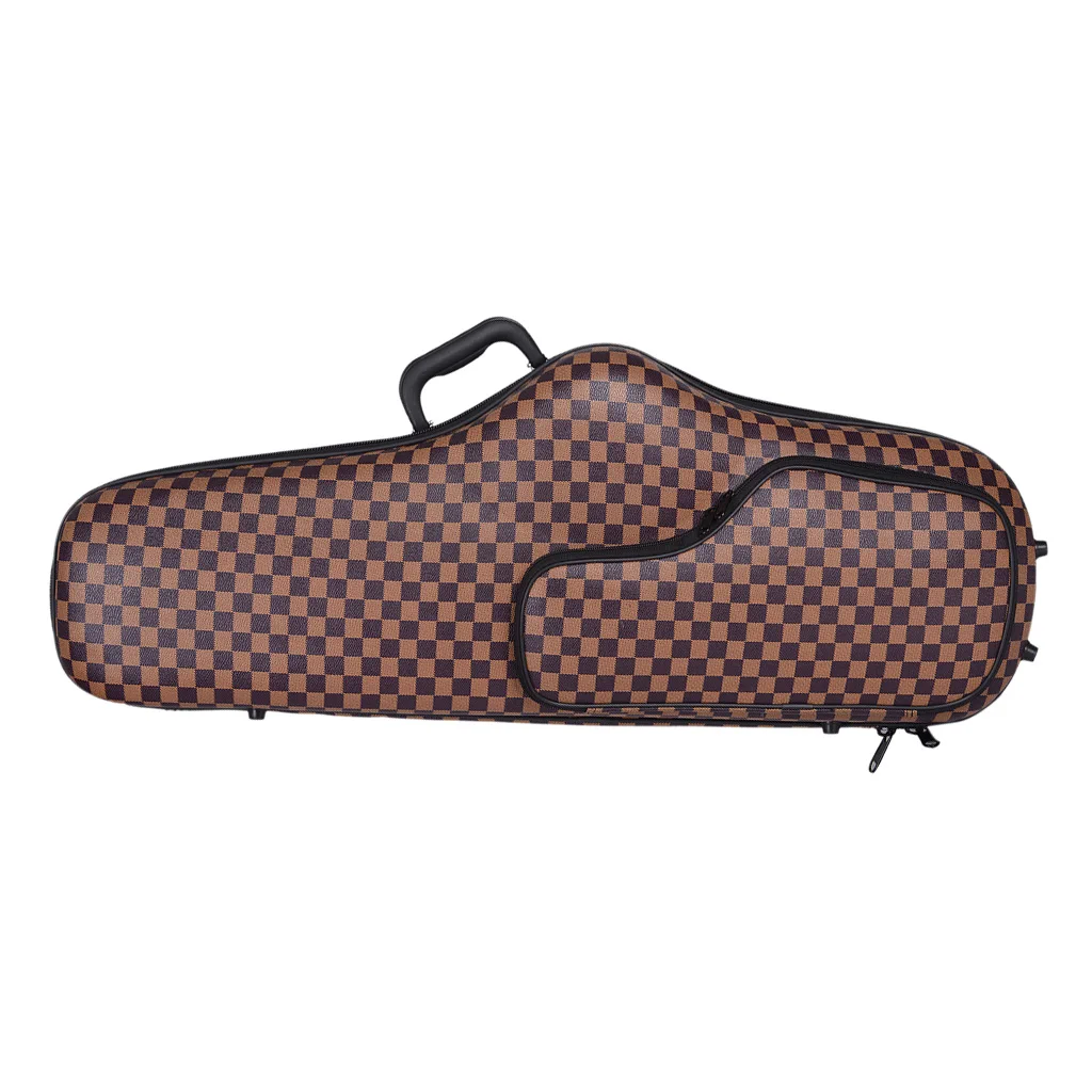 Alto B-flat Saxophone Case with Hand Strap Light weight Brown Pattern