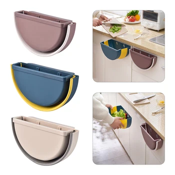 

Waste Bin Hanging Trash Can Bin Cabinet Door Toilet Waste Storage Wall Mounted Bathroom Cute Home Baskets Foldable Cleaning