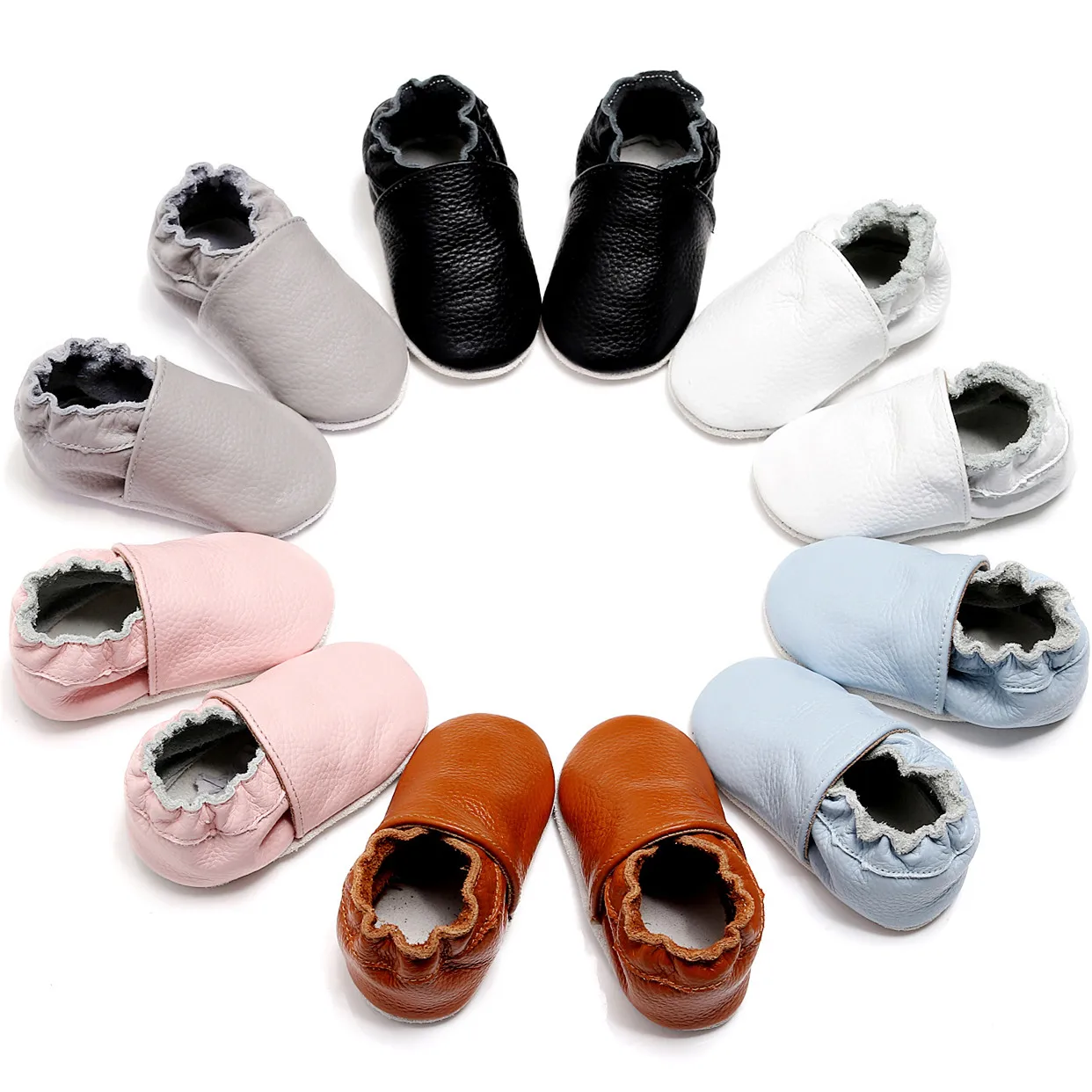 Zapatos de bebé de suela suave de cuero genuino, botines para recién nacidos, zapatos para niños pequeños, mocasines, zapatillas para primeros pasos