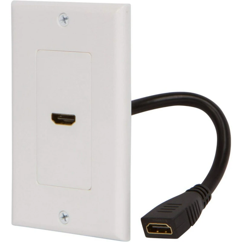 1-port настенная пластина для HDMI 2,0 панель Лицевая крышка 1080P полный высокой четкости розетка Монтажный кронштейн с кабелем для телевидения кабины