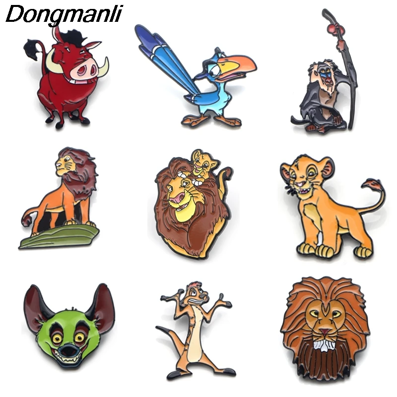 K236 The Lion King Cartoon Pins Metal Enamel Pins and Brooches for Women Men Lapel Pin Backpack Badge Brooch Collar Jewelry