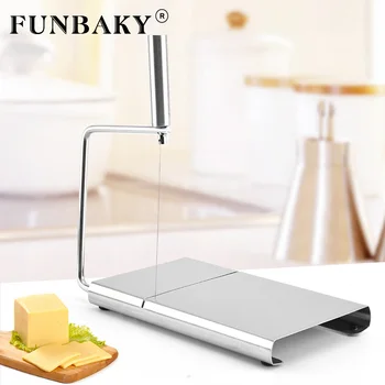 

FUNBAKY New 304 Stainless Steel Cheese Butter Slicer Cutter Board Hand Cutting Tool Foie Gras Making Tools Kitchen Supplies