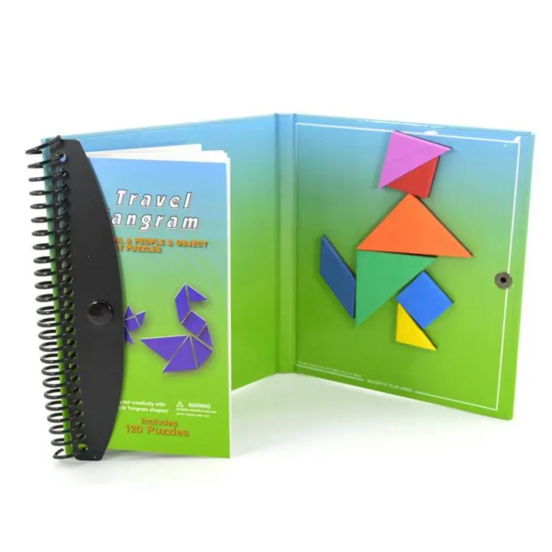 

150 240 Puzzles Magnetic Mathematic Tangram Toys Children Kids Gift Challenge IQ Book Educational Magic Book