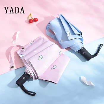 

YADA Cartoon Penguins Umbrella Clear Folding Automatic Umbrellas For Children Kids Women UV Rain Anime Cat Claw Umbrella YD281