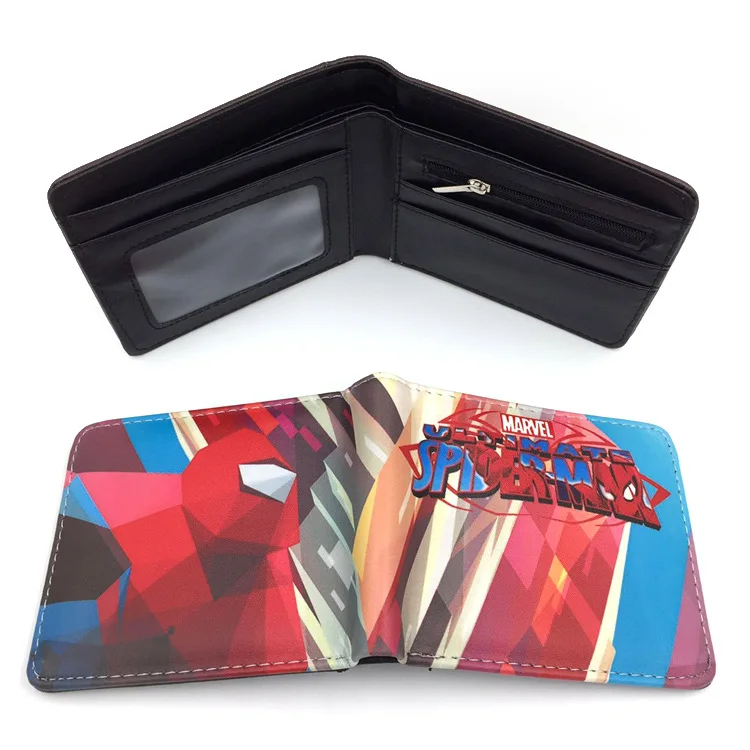 Комиксы DC Marvel бумажник Мстители, Железный человек Капитан Америка мультфильм аниме-кошелек Роскошный дизайн модный кожаный кошелек с монетницей - Цвет: 024