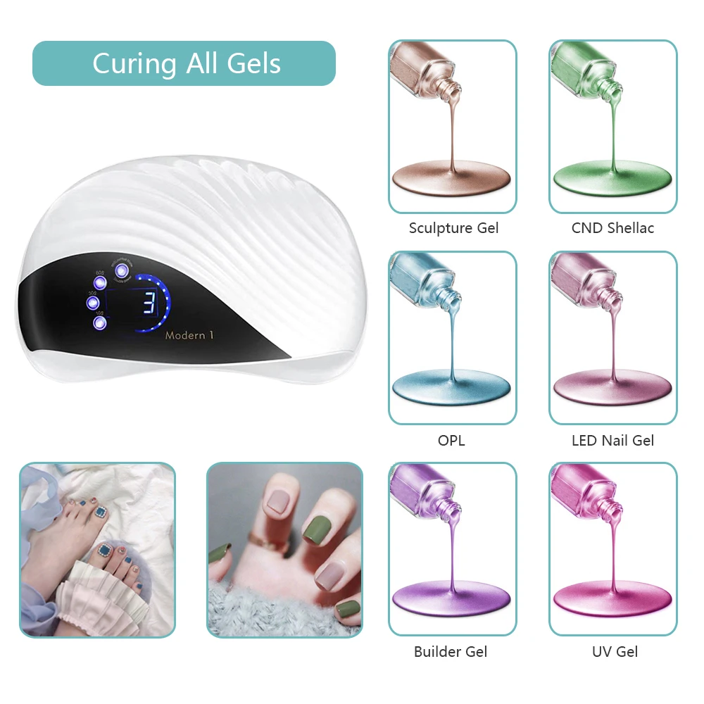 

120W LED Nail Dryer UV 42 LED Lamp beads cure Tool Curing Nail Gel Dryer Lamp Manicure Tool Long lasting Reusable
