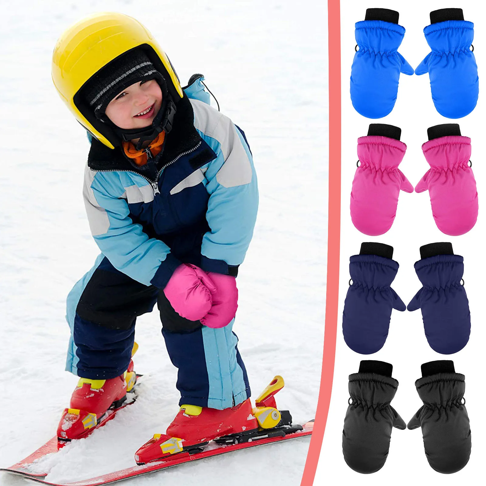1 Pairs Toddler Kids Baby Boys Girls Mittens Ski Gloves Waterproof Winter Warm Skiing Snow Mittens Children's Gloves
