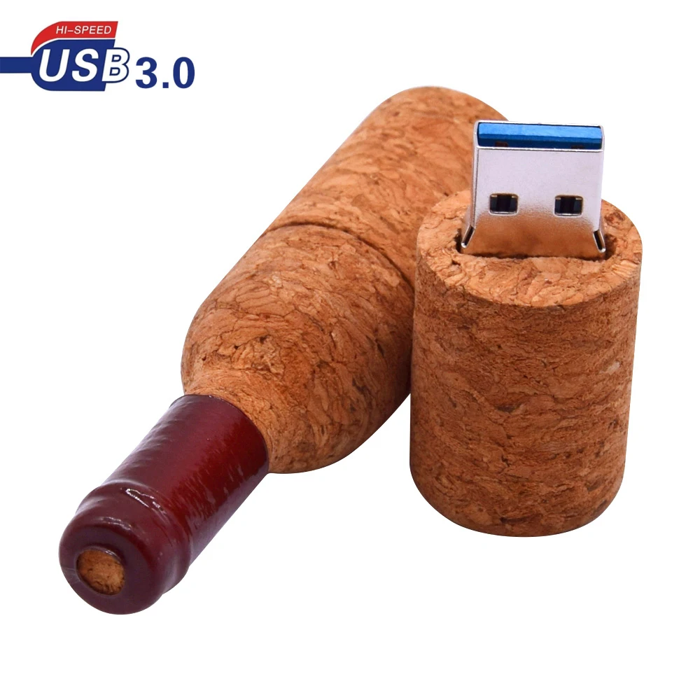 Usb флеш накопитель 3 0 в деревянной пробковой бутылке креативный 8 ГБ 16 32 64 Гб 128
