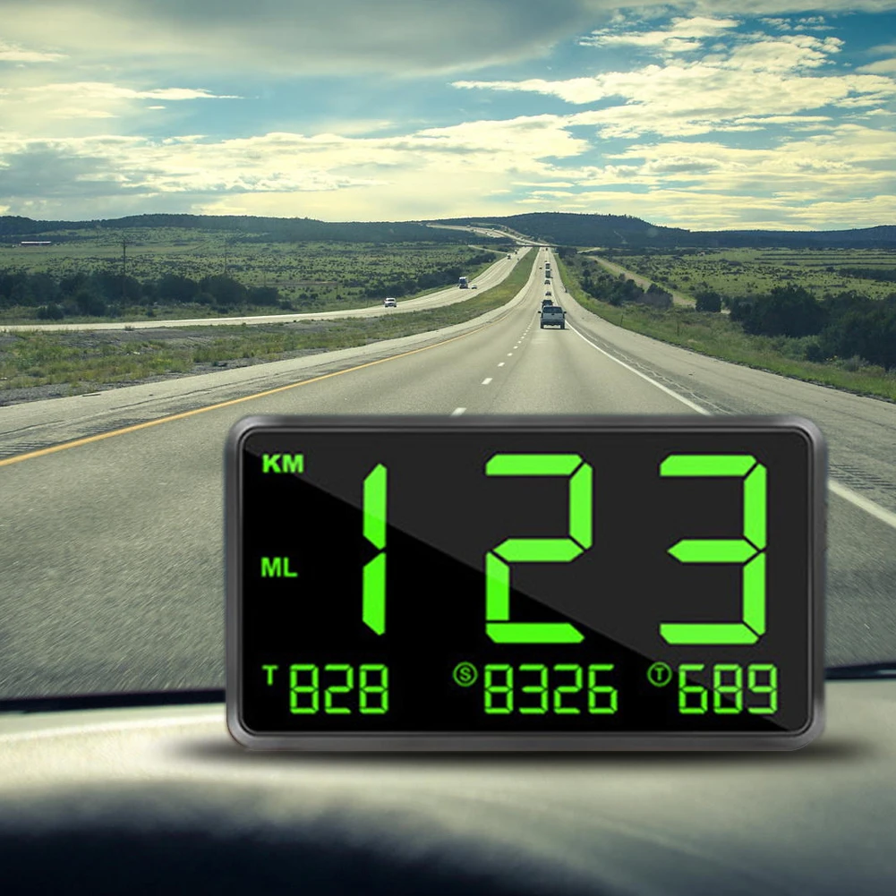  HUD MPH Head Up Display Laufleistung Lkw Große Bildschirm Universal Bus Zubehör Überdrehzahl Warnun