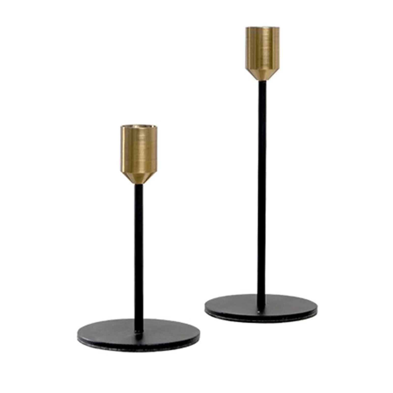 2pcs Candlestick Table Wedding Candle Stand, Candle Holder for Dinner Candlelight Candle Holder Decoration, Black 