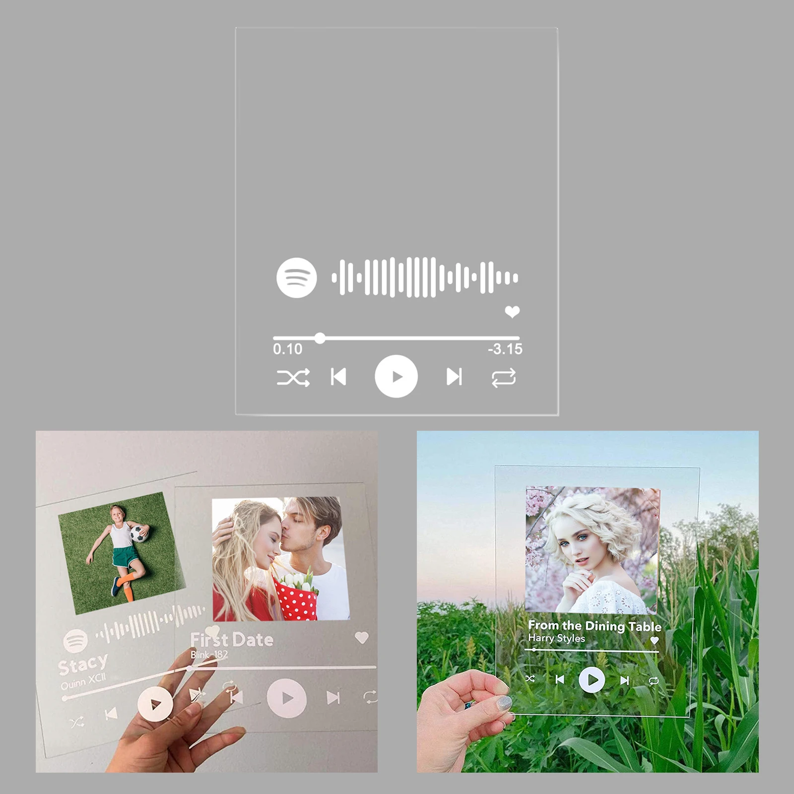 Desktop Personalized Acrylic Song Cover Photo Album Plaque Valentine's Day