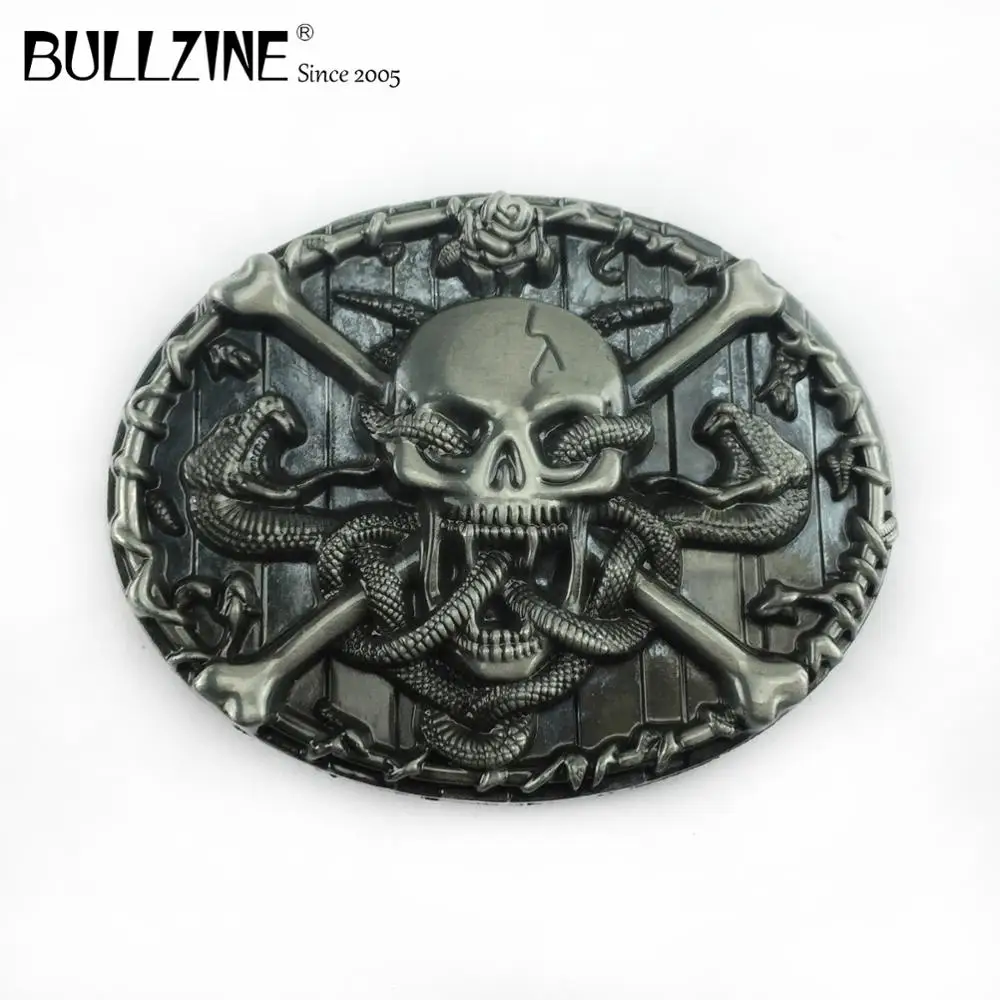 Оптовая продажа пряжка Bullzine для ремня в виде черепа со змеиным ремнем