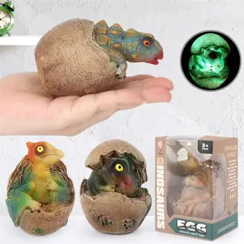

1PC Luminous Dinosaur Egg Toy Simulated Plastic Dinosaur Hatching Toy Creative Dinosaur Eggs Model Decorations Manual Lighting