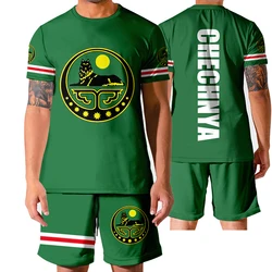 LCFA – ensemble 2 pièces pour hommes, T shirt et Short, drapeau de la république nationale indépendante, manches courtes, personnalisé, décontracté, été 