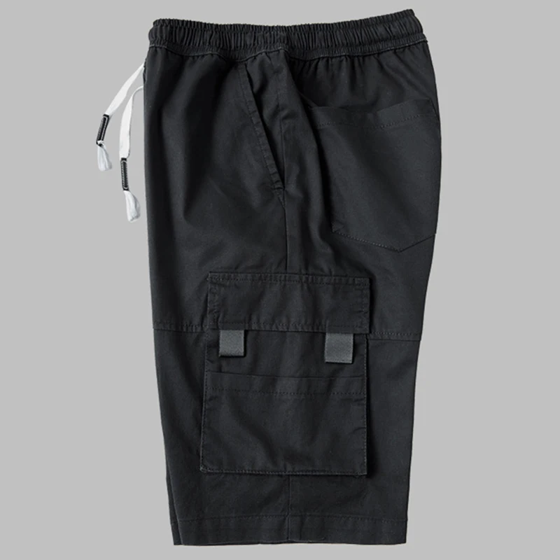 Размера плюс M-8XL Новые повседневные мужские шорты с несколькими карманами на шнурке с эластичной резинкой на талии, дышащие удобные мужские шорты до колен