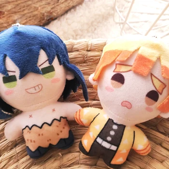 

Anime Demon Slayer Kimetsu no Yaiba Agatsuma Zenitsu Inosuke Cosplay Cute Plush Dolls Pendant Cartoon Keychain Toy Cartoon Gift
