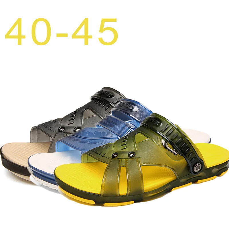 

Large Size Outdoor Sandals Crystal Lazy ban tuo xie Summer Men's Hollow out Export Gel Shoes Men's