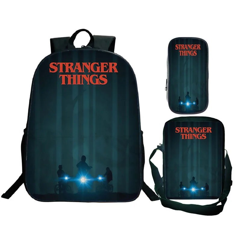 Хит US TV Stranger Things 3 шт./компл. рюкзак с 3D принтом большие школьные сумки для