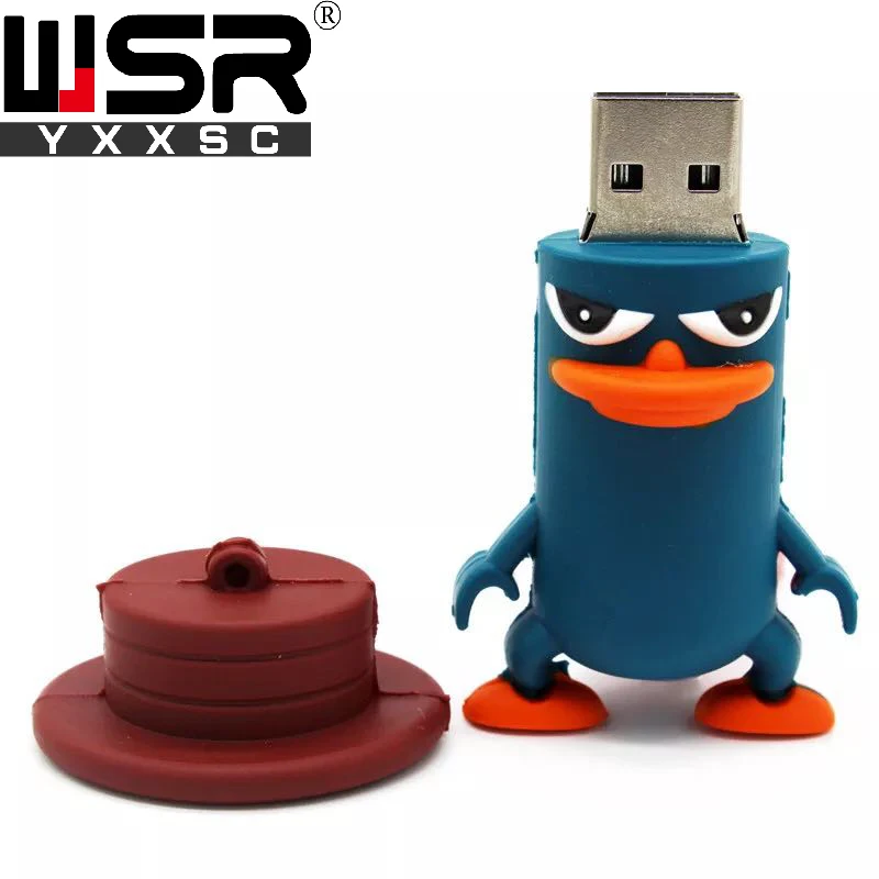 Мультяшный плоский флеш-накопитель usb 2,0, 32 ГБ, 64 ГБ, 128 ГБ, высокоскоростная Водонепроницаемая usb-флешка, 4 ГБ, 8 ГБ, 16 ГБ, фактическая емкость, подарок