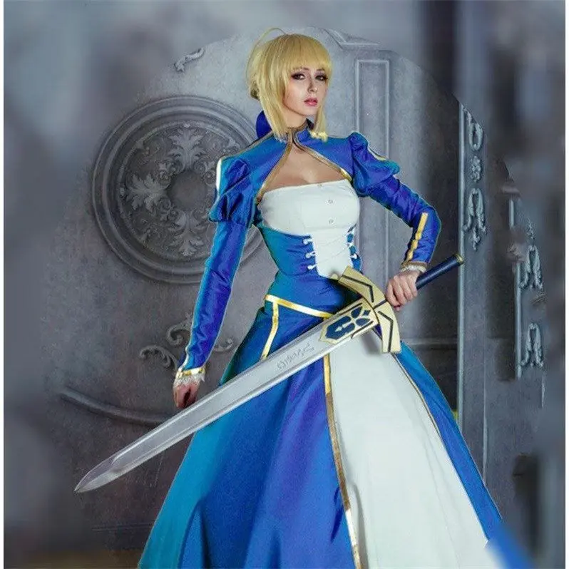 Fate/stay night-コスプレ用の青い白いドレス,「fate zero sabre」の  