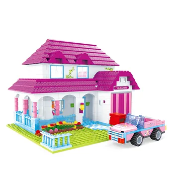 

MOC Girl Series 714Pcs DIY Small Particle Luxury Villa Dream Assembly Model Building Blocks Gift For Birthday