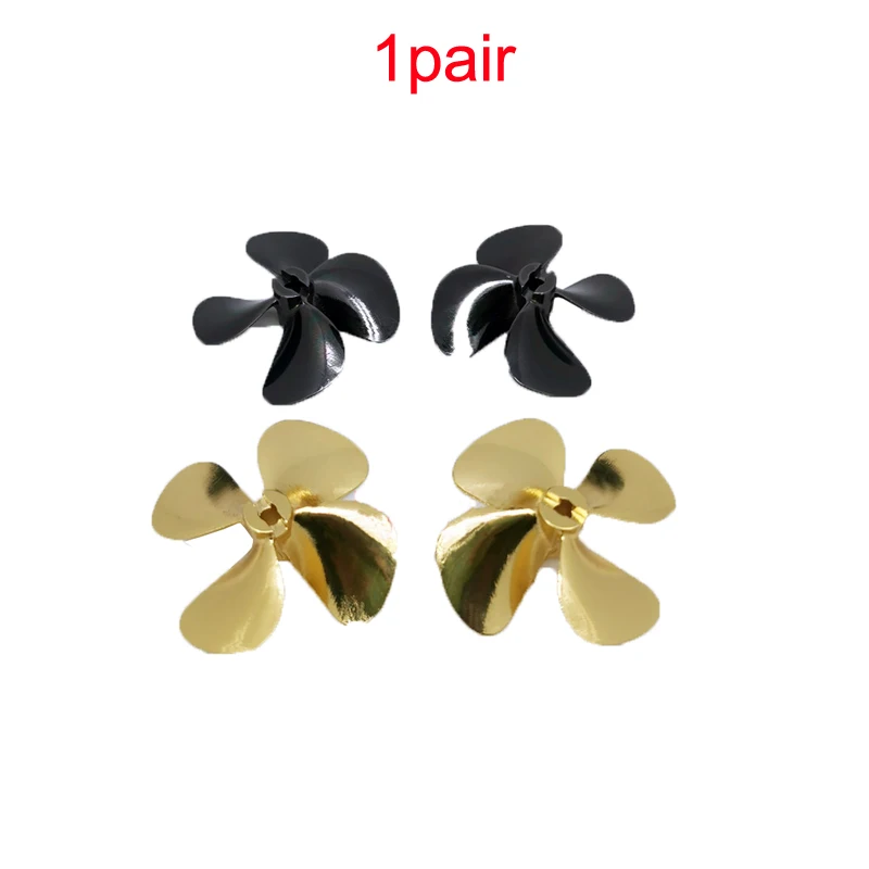 1pair Forward Reverse Propeller Zinc Alloy 4-Blade Paddle RC Tug Bait Boat Model Screws Prop Impeller Dia 55/60mm Aperture 4mm | Игрушки и