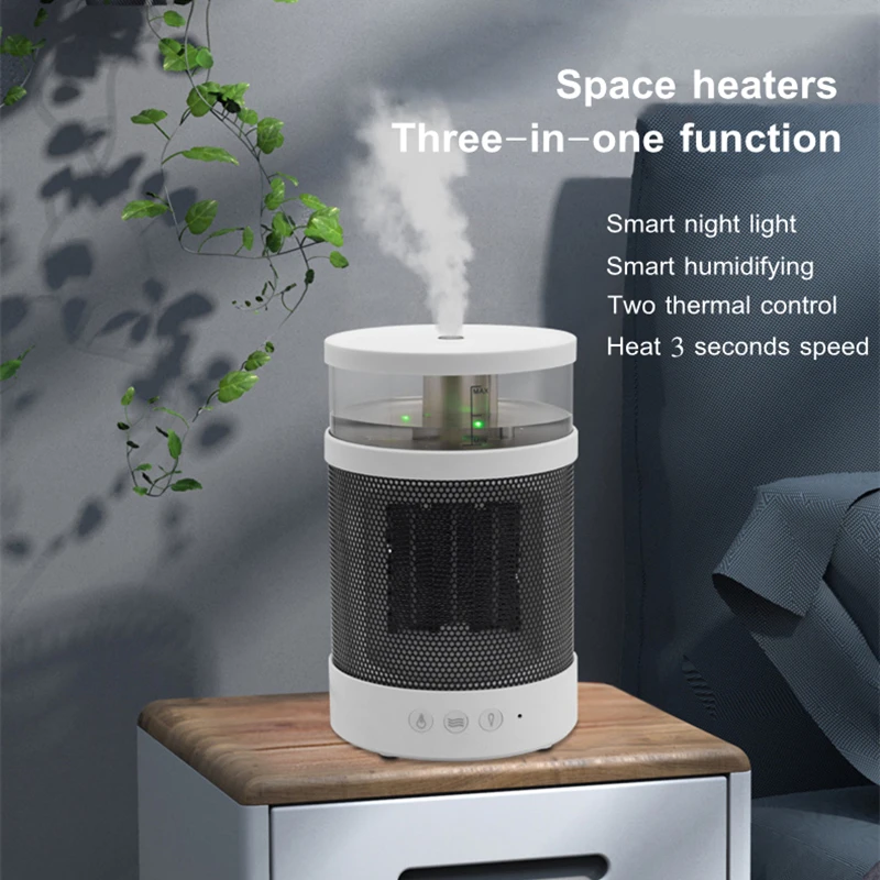 Humidificador de aire ultrasónico el hogar, calentador de aire de 400ml 3 en 1, de invierno con luz nocturna colorida, calentador de aire para habitación|Humidificadores| -