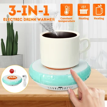 

3 in 1 Magnetic Stirrer Magnetic Mixer Warmer Cup Mat Pad Cup Heating Mat Electric Tray Coffee Tea Drink Warmer Cup Heater