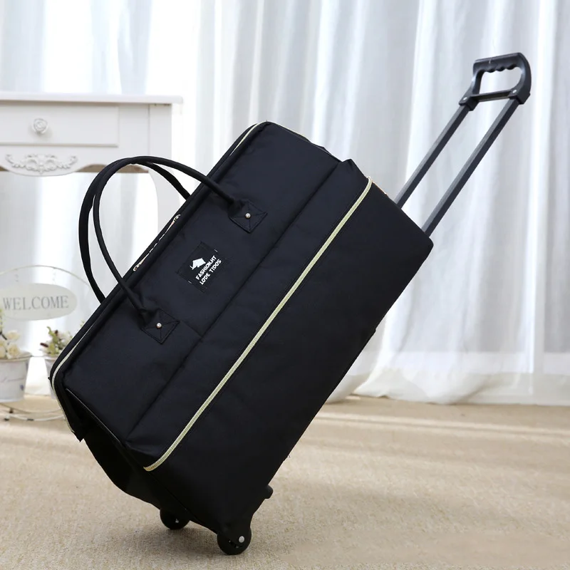 Новые горячие Moda Carrinho De Bagagem Das Mulheres Lazer Rolo Dobrar Saco Da Bagagem Bolsa De Viagem Da Roda Mala