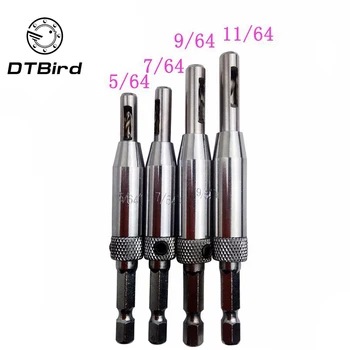 

4PC/7PC Door And Window Hinge Hole Opener Woodworking Hole Puncher Hexagon Bit Positioning Special Drilling Set Tool