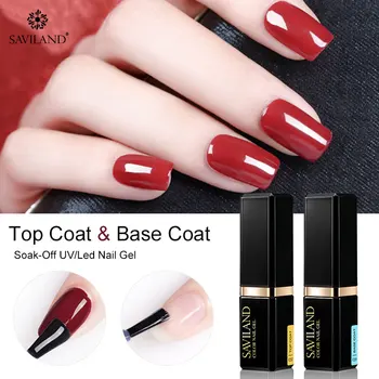 

SAVILAND 15ml Top Base Coat Gel Nail Varnish Primer Finished Top Coat Nail Gel Polish Lipstick Nail Art Gel Lacquer Manicure
